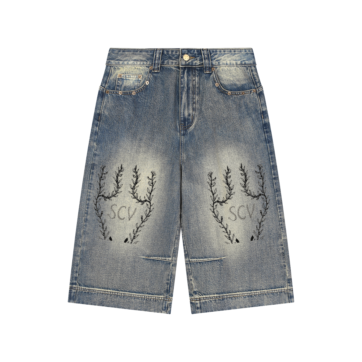 Vintage “SCV” Baggy Denim Shorts